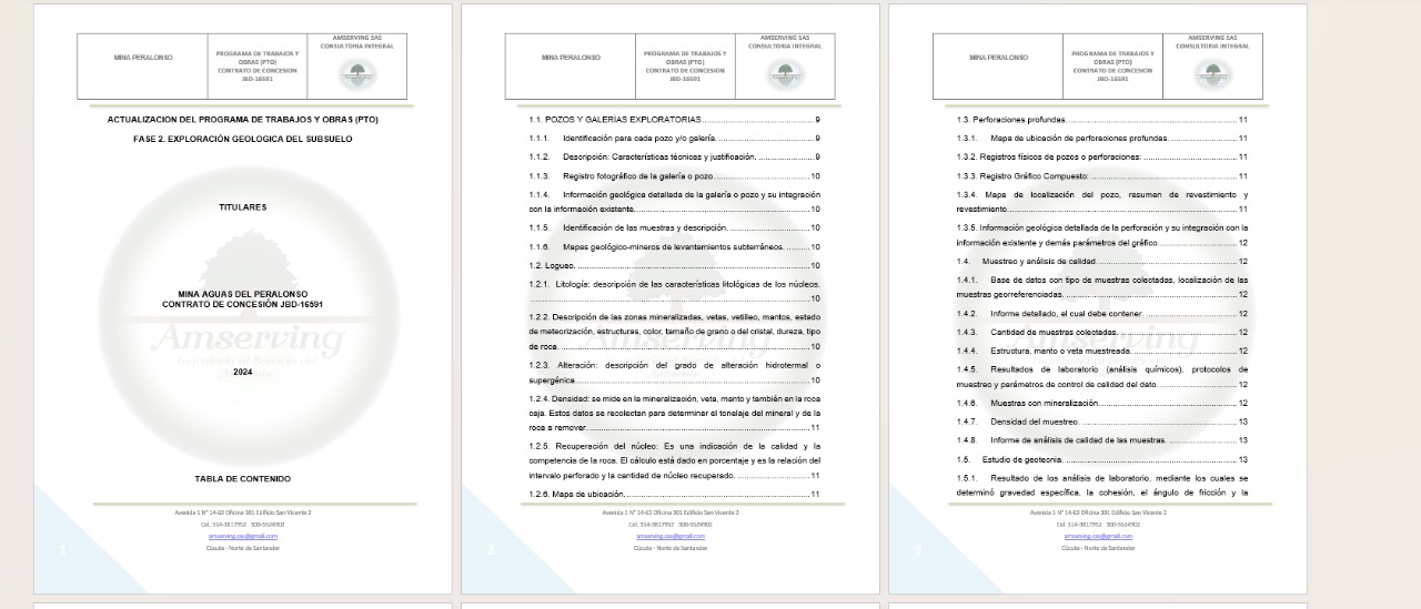 Programa de Trabajos y obras (PTO)